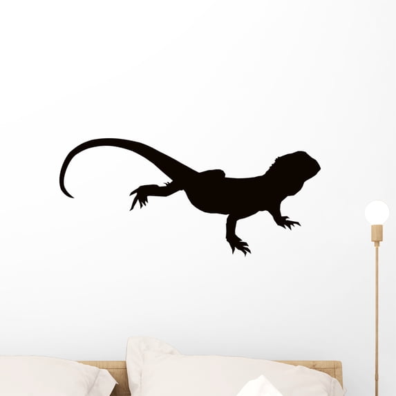 Australian Bearded Lizard Silhouette Wall Decal by Wallmonkeys Peel and Stick Graphic (24 in W x 11 in H) WM88016