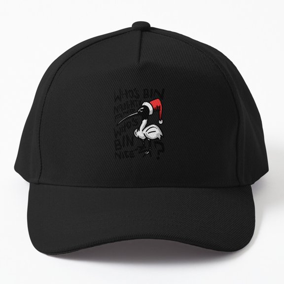 Australian Bin Chicken Christmas Baseball Hat, Aussie Ibis Naughty Holiday Quote Design Cap