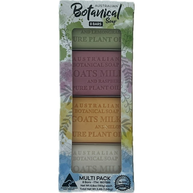 Australian Botanical Goats Milk, Pure Plant Oil Soaps, Variety (8 Count)