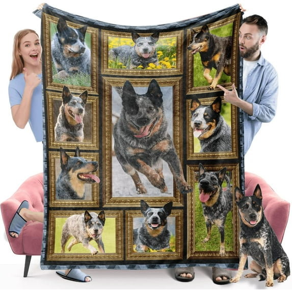Australian Cattle Dog Blanket, Fleece Throw Blanket for Couch Bed, Soft Cozy Warm Flannel Blankets and Throws for Sofa Living Room, Gifts for Dog Lovers, 50" x 60"