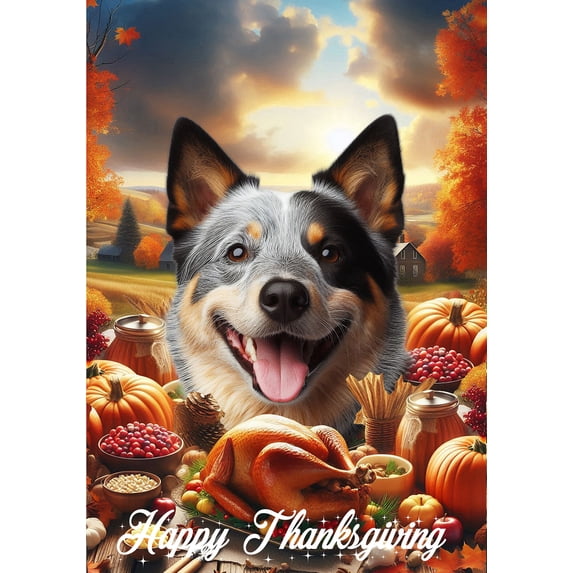 Australian Cattle Dog Blue - Best of Breed Thanksgiving Outdoor Garden Flag 12" x 17" Mailbox Flag Dog Flag