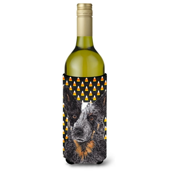 Australian Cattle Dog Candy Corn Halloween Portrait Wine Bottle Hugger