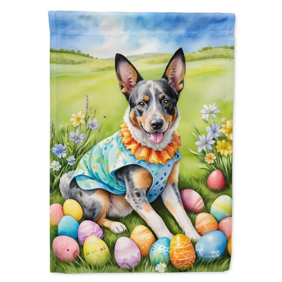 Australian Cattle Dog Easter Egg Hunt House Flag 28 in x 40 in