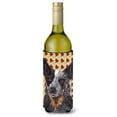 thumbnail image 1 of Australian Cattle Dog Fall Leaves Portrait Wine Bottle Hugger, 1 of 1
