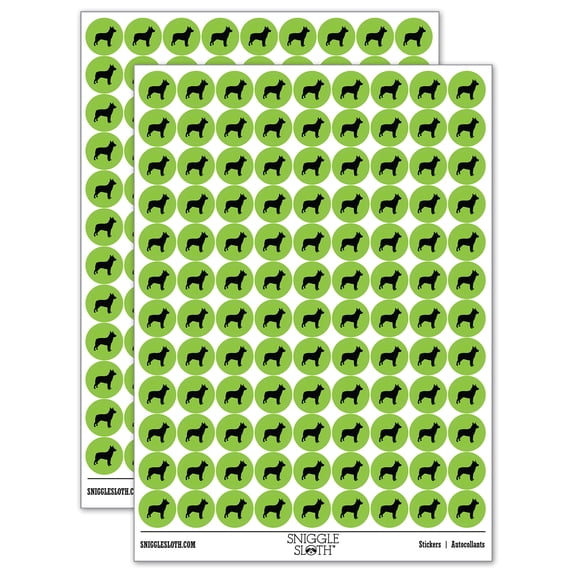 Australian Cattle Dog Solid 200+ Round Stickers - Light Green - Matte Finish - 0.50" Size