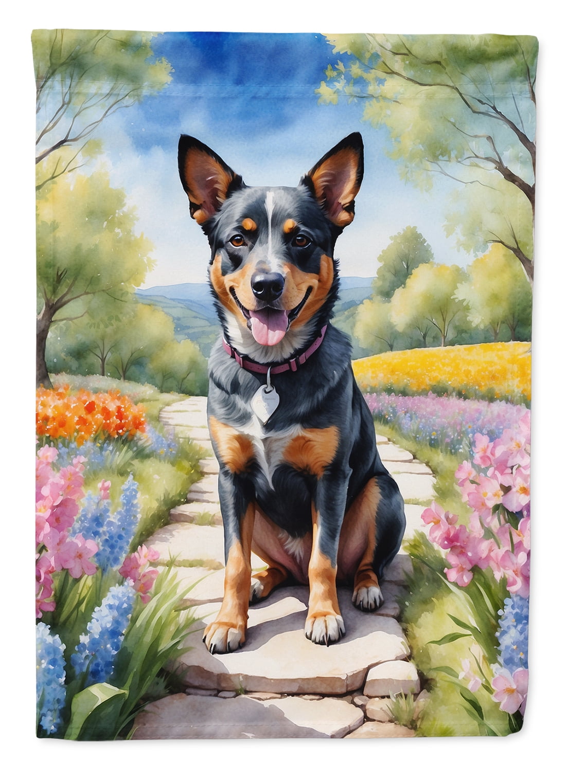 Australian Cattle Dog Spring Garden House Flag 28 in x 40 in