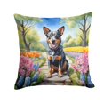 thumbnail image 1 of Australian Cattle Dog Spring Garden Throw Pillow 14 in x 14 in, 1 of 4