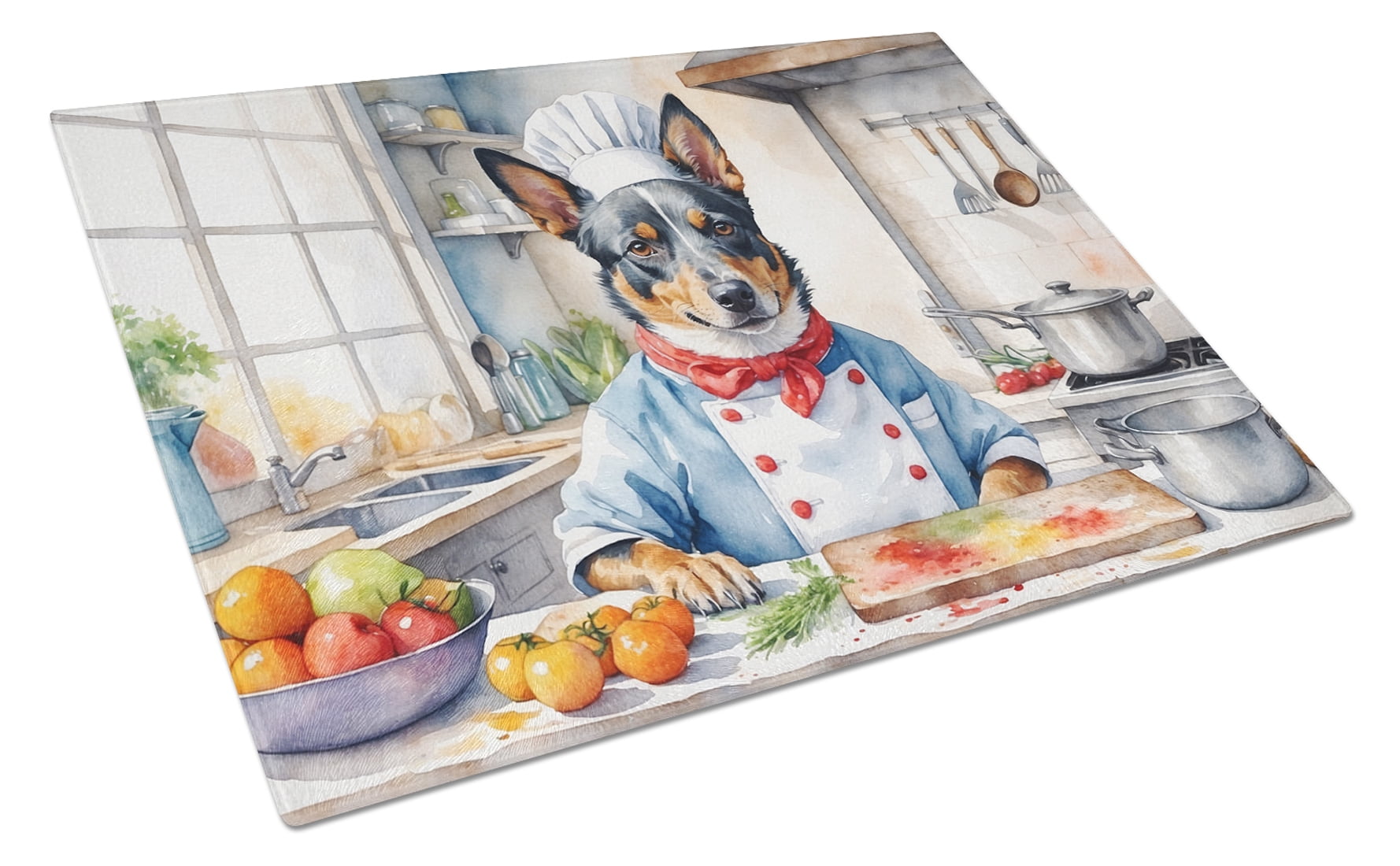 Australian Cattle Dog The Chef Glass Cutting Board 12 in x 15 in