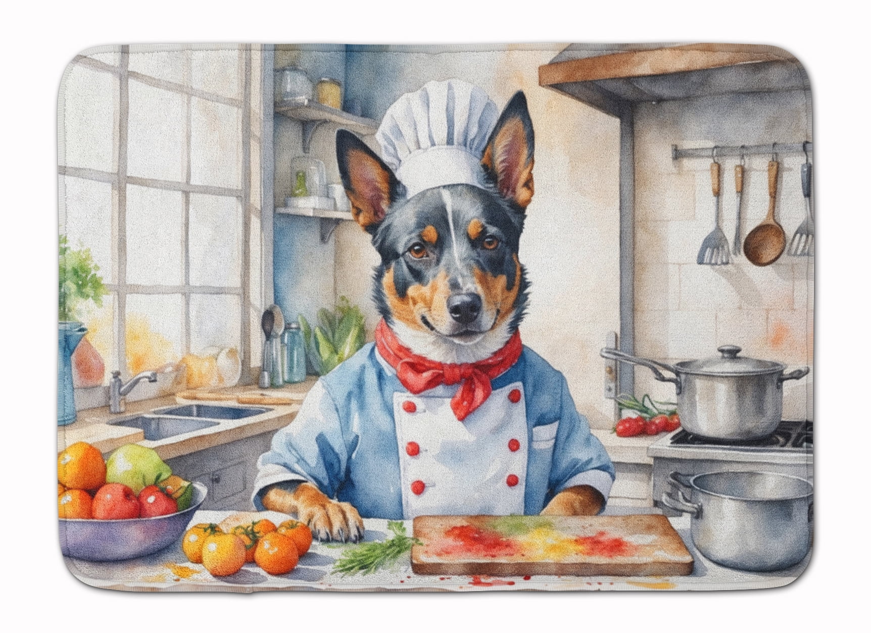 Australian Cattle Dog The Chef Memory Foam Kitchen Mat 27 in x 19 in