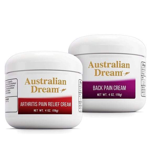 Australian Dream Arthritis & Back Pain Relief Cream - Soothing & Non-Greasy - Topical Arthritis Pain Relief Good for Muscle Aches, Joints, or Back - 4 oz Bundle