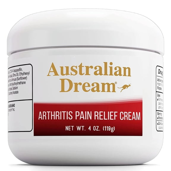 Australian Dream Arthritis Pain Relief Cream - Soothing & Non-Greasy - Powerful Topical Arthritis Pain Relief - Good for Muscle Aches or Joints - 4 oz Jar