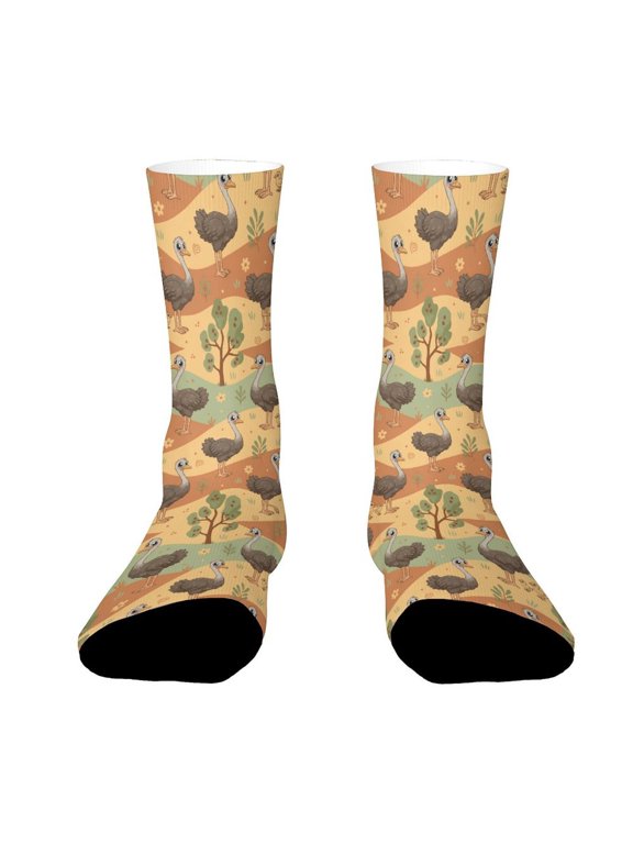 Australian Emu Bird Funny Novelty Crew Socks for Women Men Sports