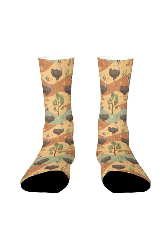 Australian Emu Bird Funny Novelty Crew Socks for Women Men Sports