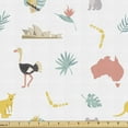thumbnail image 1 of Ambesonne Australian Fabric by the Yard Upholstery, Animals Map and Foliage, 10 Yards, Multicolor, 1 of 4