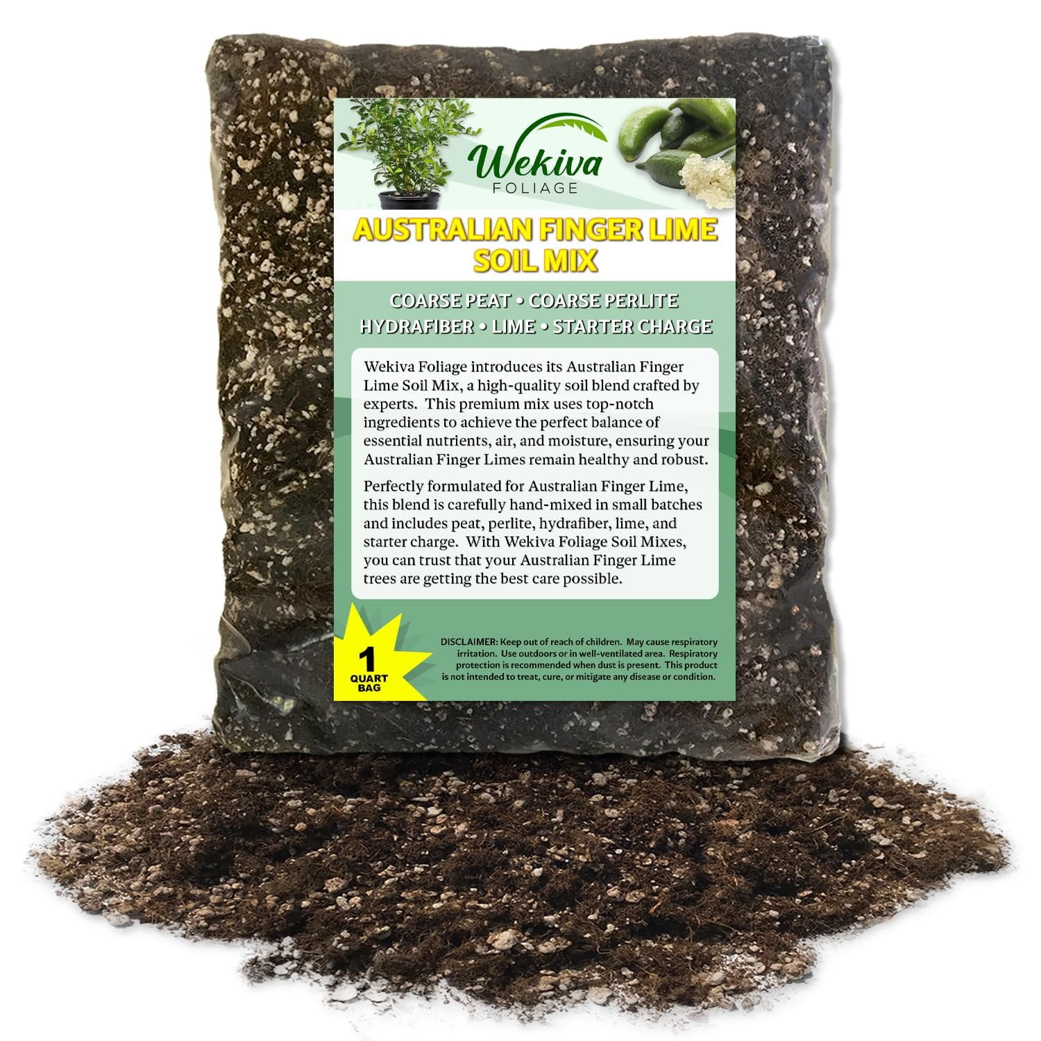 Australian Finger Lime Tree Growing Soil Mix  4 Quarts - Custom Soil Blend  Potting Mix for Australian Finger Lime Trees  Developed by and for Professional Nursery Growers - Nutrient-Rich Formula