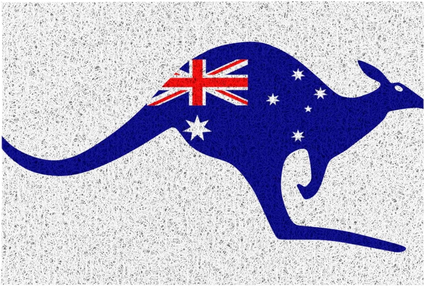 Australian Flag Kangaroo Doormat Christmas Welcome Doormats for Kitchen  Doormats Non-Slip PVC Door Mats 24x16in 