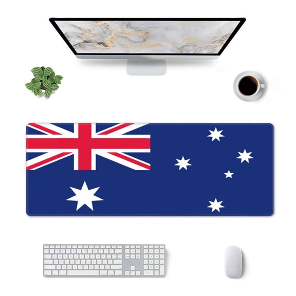 Australian Flag Large Non-Slip Rubber Base Mousepad Keyboard Mouse Mat Desk Pad With Stitched Edges 31.5x11.8inch\r\n﻿