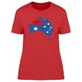 thumbnail image 1 of Australian Flag On Continent Map T-Shirt Women -Image by Shutterstock, Female Large, 1 of 2