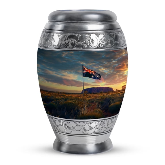 Australian Flag Small Cremation Urns For Human Ashes - Funeral Urns For Adult Ashes Women - Urn For Human Adult Male - Ash Urns For Humans Keepsake - Decorative Urns For Ashes (Size - 3inch, 1pcs)