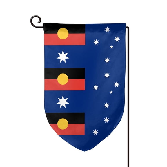 Australian Flag With Aboriginal Flag Double Sided Garden Flag for Indoor Outdoor Decorations 12.5 * 18 Inches Fillet