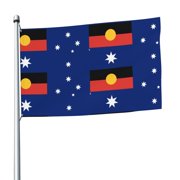Australian Flag With Aboriginal Flag Flag 5x8 Ft Print Vivid Color Light-Weighted Flags With Grommets