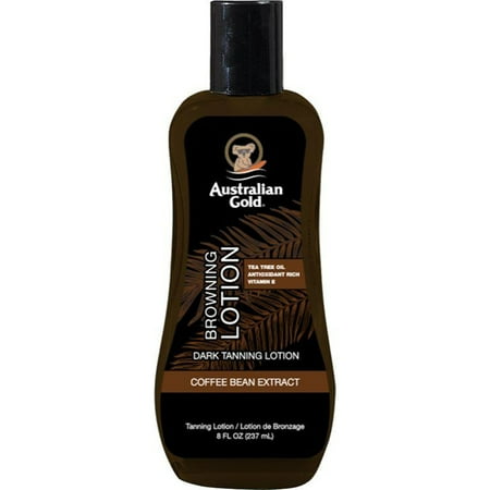 Australian Gold Browning Lotion Without SPF, Blendable, Dark Tanning Lotion, Antioxidant Rich, 8 fl. oz