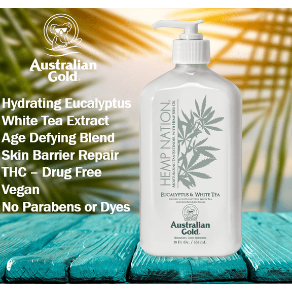 Australian Gold Hemp Nation Eucalyptus & White Tea Body Lotion, 18 fl. oz