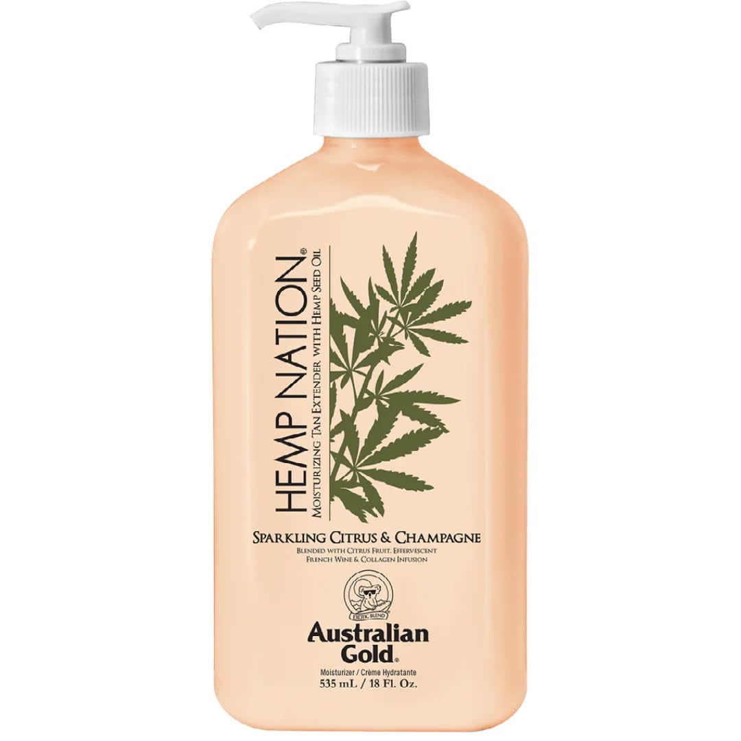 Australian Gold Hemp Nation Sparkling Citrus and Champagne Tan Extender Lotion 18oz.