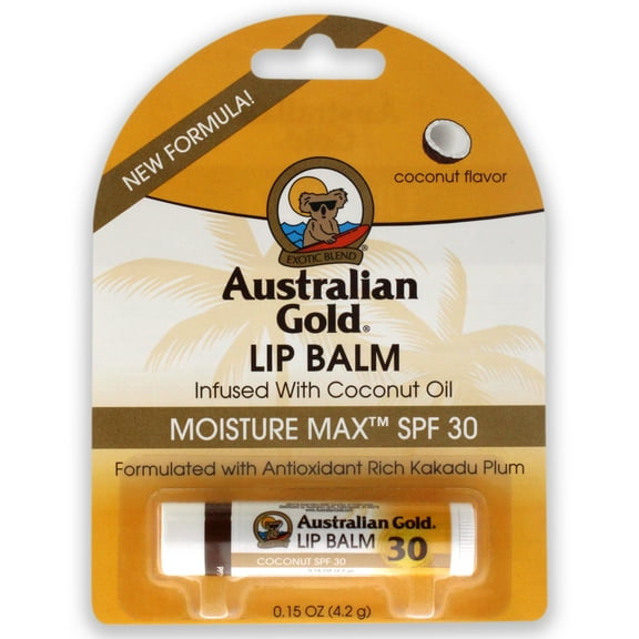Australian Gold Lip Balm Blister Moisture Max SPF 30 - Coconut , 0.15 oz Lip Balm