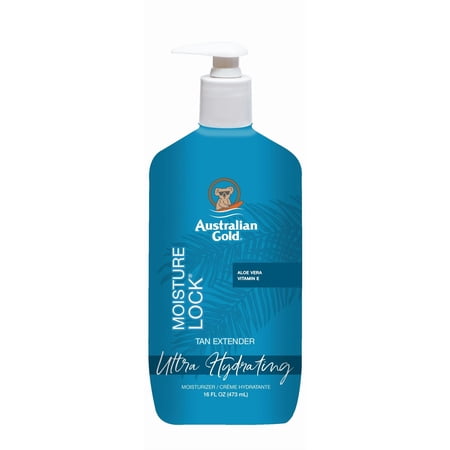 Australian Gold Moisture Lock Tan Extender Moisturizer Lotion, Enriched with Aloe Vitamin E, 16 Ounce