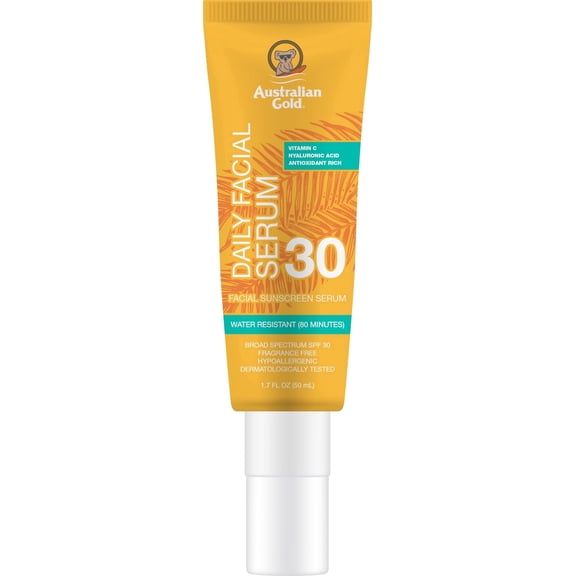 Australian Gold General Protection Facial Serum, Fragrance Free, Hypoallergenic, SPF 30, 1.7 fl oz