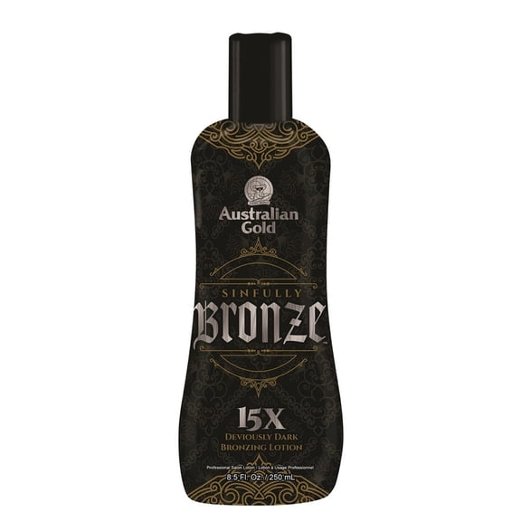 Australian Gold Sinfully Bronze 15x Dark Bronzer with Tyrosine Tanning Lotion, 8.5 fl oz