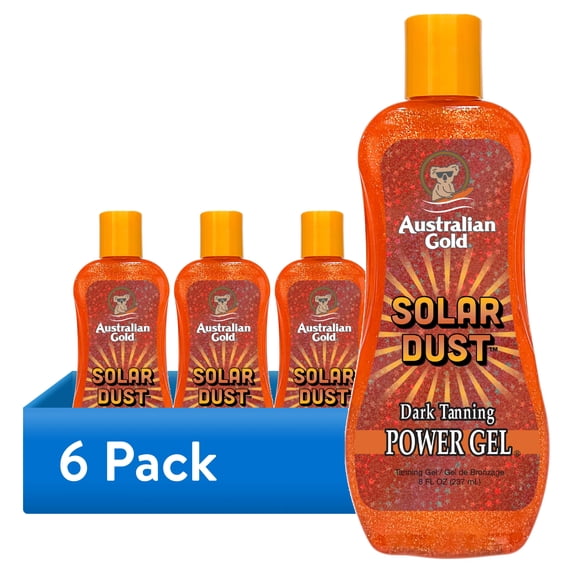 (6 pack) Australian Gold Solar Dust 8 fl. oz Tanning Gel with Vitamins and Golden Shimmer