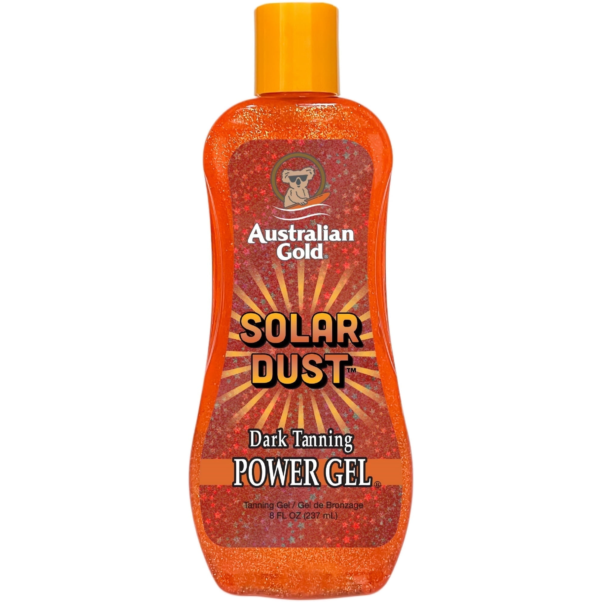 Australian Gold Solar Dust Tanning Gel with Golden Shimmer Indoor & Outdoor Use, Moisturizing Bronzer Lotion with Vitamins A, B, C, & E Cocoa Dreams Scent 8 fl oz