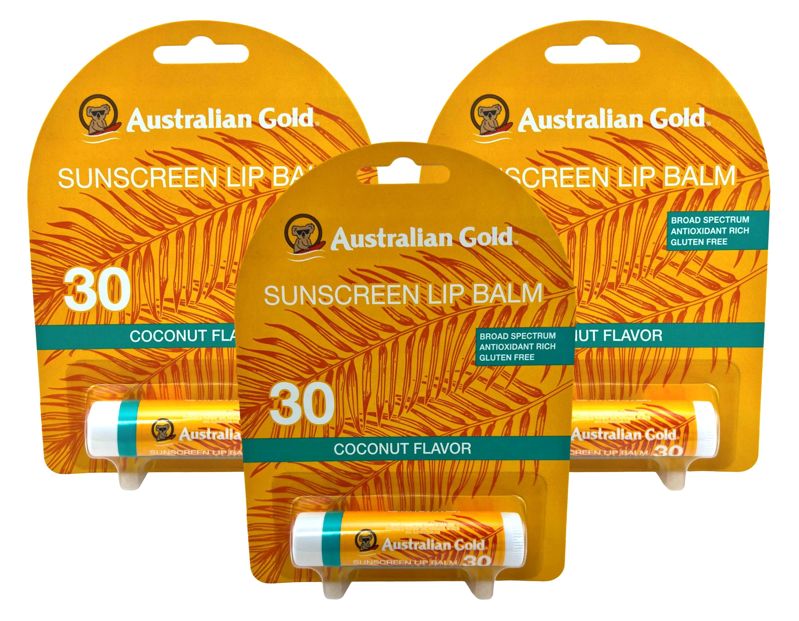Australian Gold Spf#30 Lip Balm 0.15oz (Pack of 3)