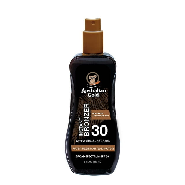 Australian Gold Spray Gel Bronzer SPF 30, 8 fl. oz,1 pack ( Packaging May Vary).