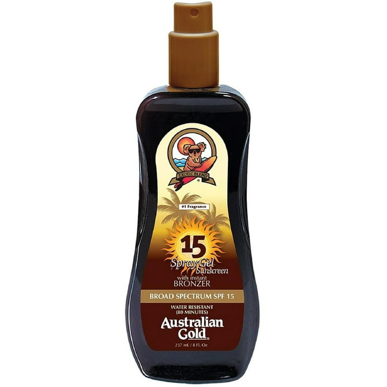 Australian Gold Spray Gel Sunscreen With Bronzer 8oz - SPF 15