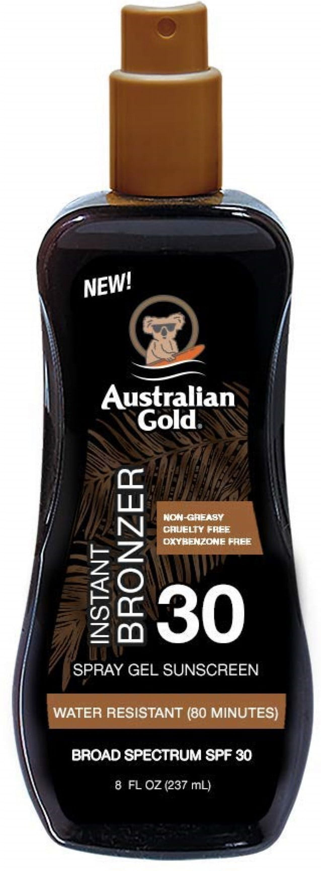 Australian Gold Spray Gel with Instant Bronzer SPF 30 8 oz (Pack of 2)