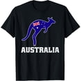 thumbnail image 1 of Australian Kangaroo Australia Flag Aussie Souvenir T-Shirt men and women can wear, black, white, gifts, 1 of 4