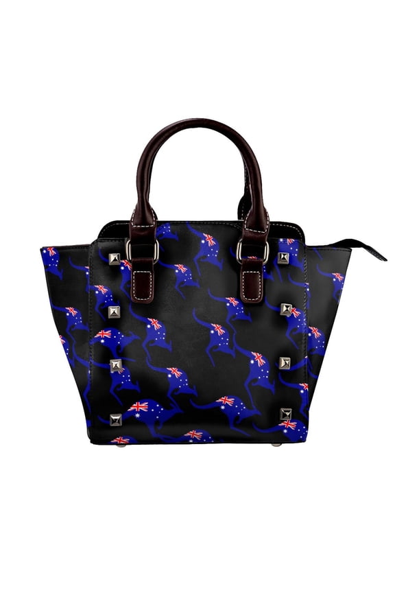 Australian Kangaroo Flag Blue Rivet Fashion One-Shoulder Women's Handbag Tote Bag