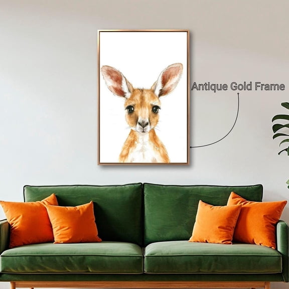 Australian Kangaroo Joey Wall Art Cute Animal Nursery Wall Decor Vertical Ready To Hang Unframed Paper Print