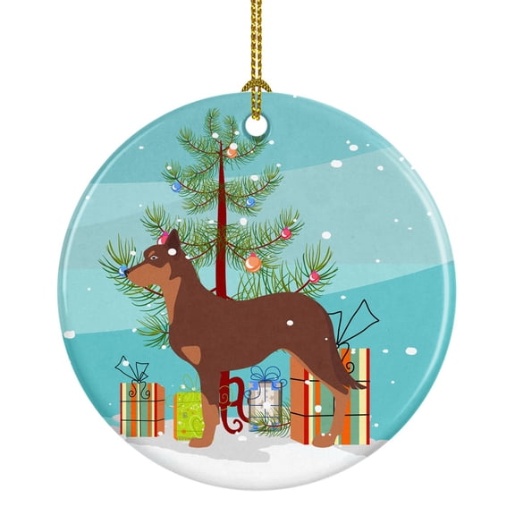Australian Kelpie Dog Merry Christmas Tree Ceramic Ornament
