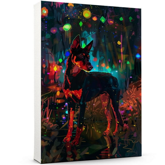 Australian Kelpie Dog Watercolor Art Poster - Australian Kelpie Dog Canvas Wall Art For Bedroom Decor - Kawaii Room Decor - Birthday Gifts For Men