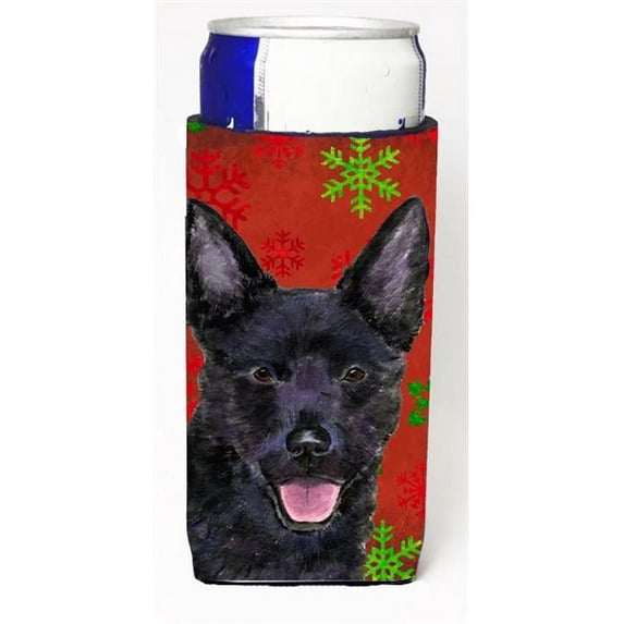 Australian Kelpie Red Green Snowflakes Christmas Michelob Ultra bottle sleeves For Slim Cans - 12 oz.