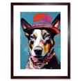 thumbnail image 1 of Australian Kelpie with Red Top Hat Modern Folk Art Artwork Framed Wall Art Print 9X7 Inch, 1 of 5