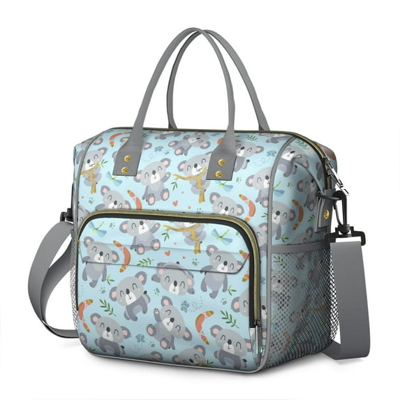 Australian Koala Pattern Waterproof Lunch Bag - Large Insulated Leakproof Cooler Tote for Men & Women, Multi-Pocket Thermal Food Storage with Cute Cartoon Print, Ideal for Outdoor, Office & School
