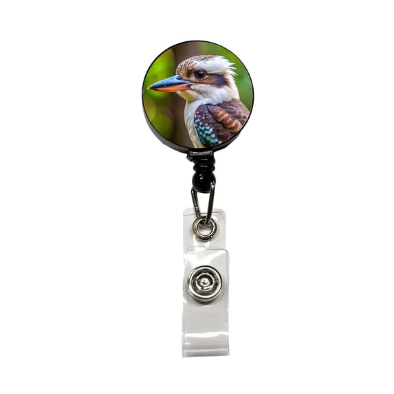 Australian Kookaburra Bird Retractable Reel ID Badge Key Card Name Tag Holder with Clip