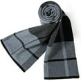thumbnail image 1 of Australian Merino Wool Tartan Knitted Scarf for Men, Plaid Winter Warm Thick Soft Neckwear with Gift Box, 1 of 14