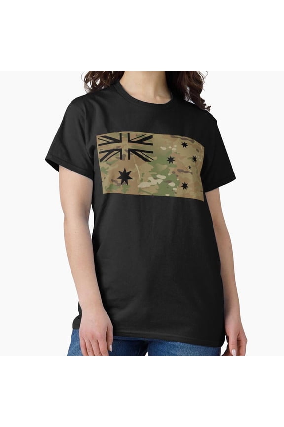 Australian Multicam Camouflage Flag National Pride Military T-Shirt, for Men & Women, up to Size 5XL