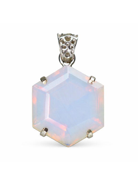 Natural Opal Australian 925 Sterling Silver Fancy Pendant, 62 Carat